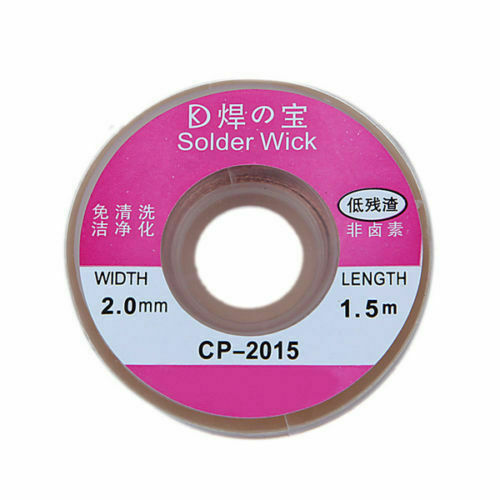 2x 1.5m 2mm Desoldering Braid Solder Remover Sucker Flux Wick Cable Wire GL516
