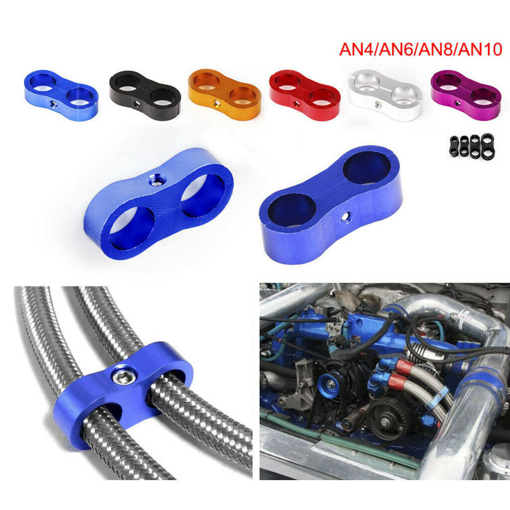Universal Dual Fuel Hose Separator Clamp Billet Line Clamp AN8 Red