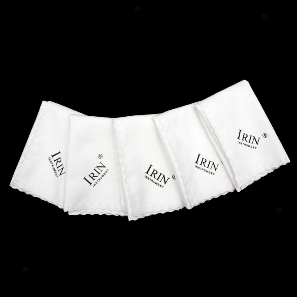 5 Pcs Professional Guitar / Piano Cleaner Cleaning Small Cloth Towel  White
