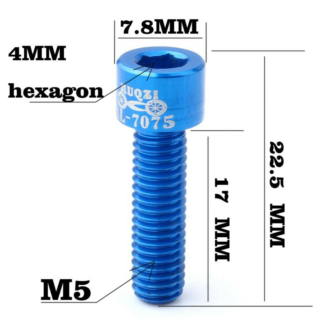 8 Mountain M5x17mm  Road Bikes Stem Screws Bicycle Headset Replacement Blue