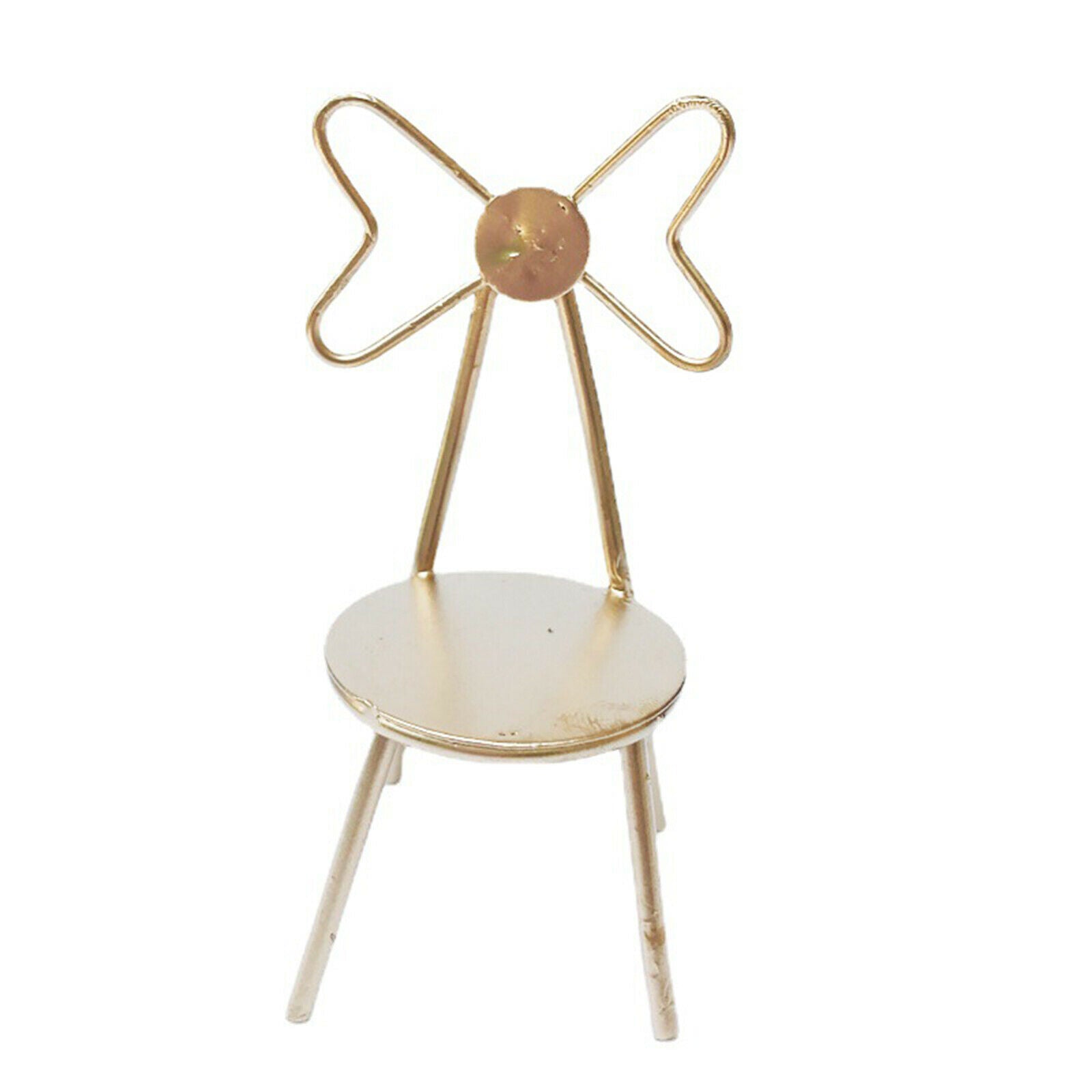 1/12 Scale Metal Chairs Simulation Fairy Garden Furniture Supplies Ornaments