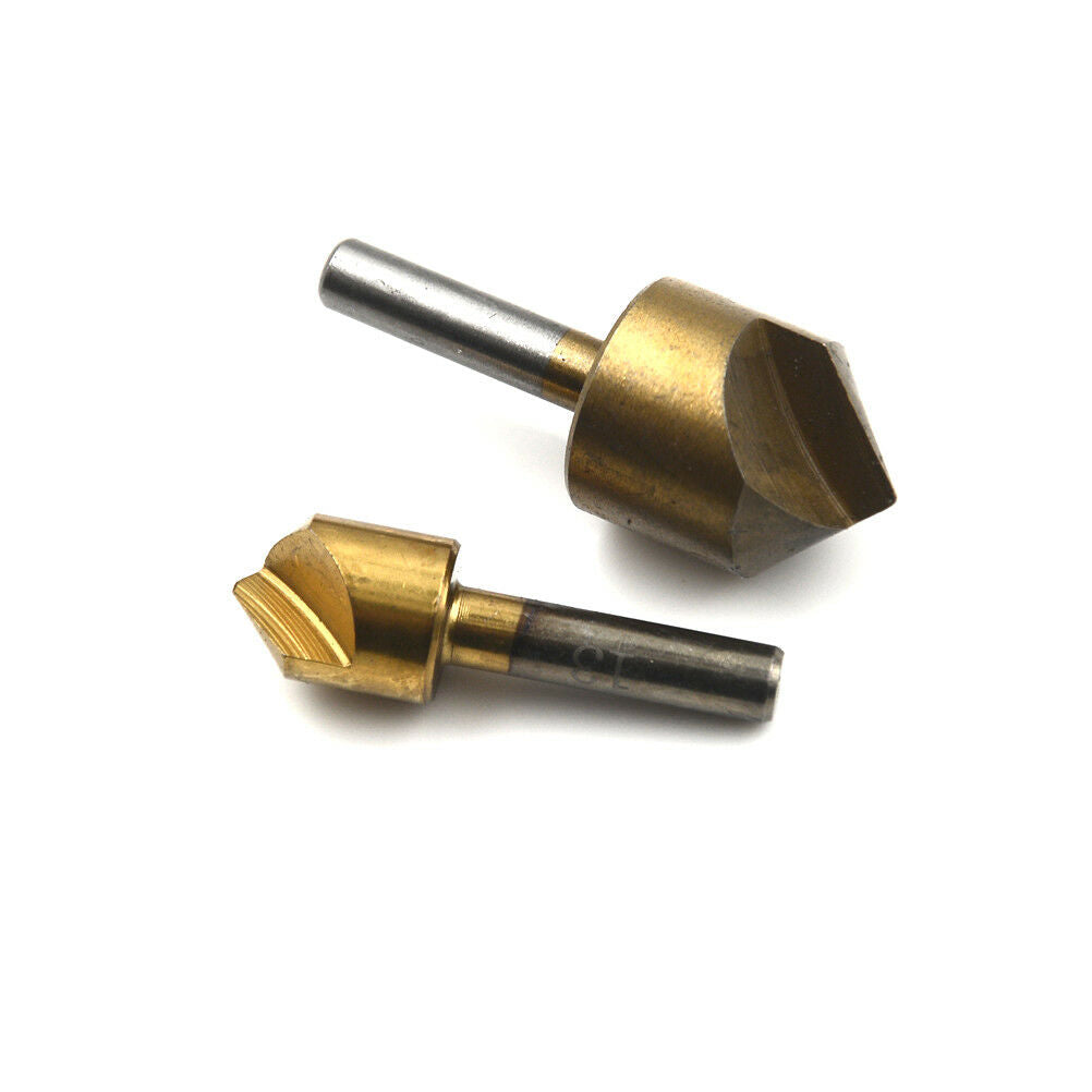 3X Single Flute 90° Edge Chamfer Countersink Deburring Drill Bit 3/8 1/2 3/4 -DD