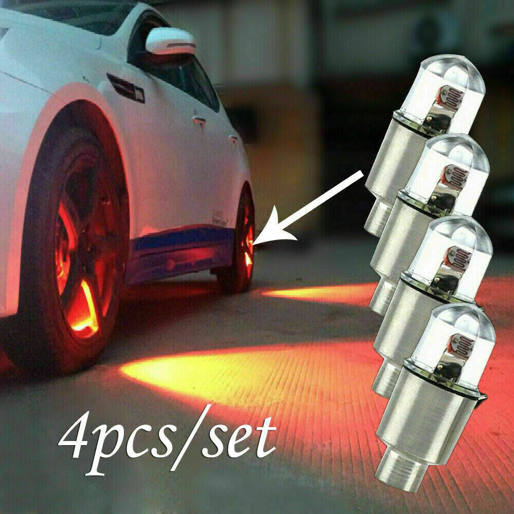 Lots 4Pcs LED Dragonfly Car Wheel Tyre Decor Bulbs Tire Air Valve Stem Cap Lamp