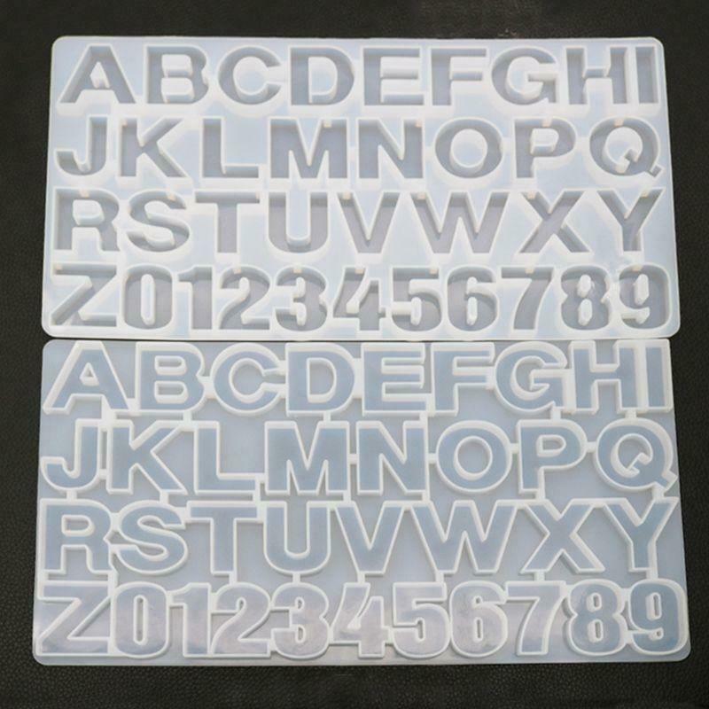 DIY Crystal Epoxy Numbers 26 Letters Mold High Mirror Crafts Silicone Mould