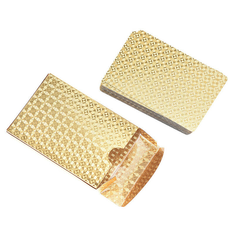 54 pcs waterproof pvc playing cards set golden box poker card magic trick.l8