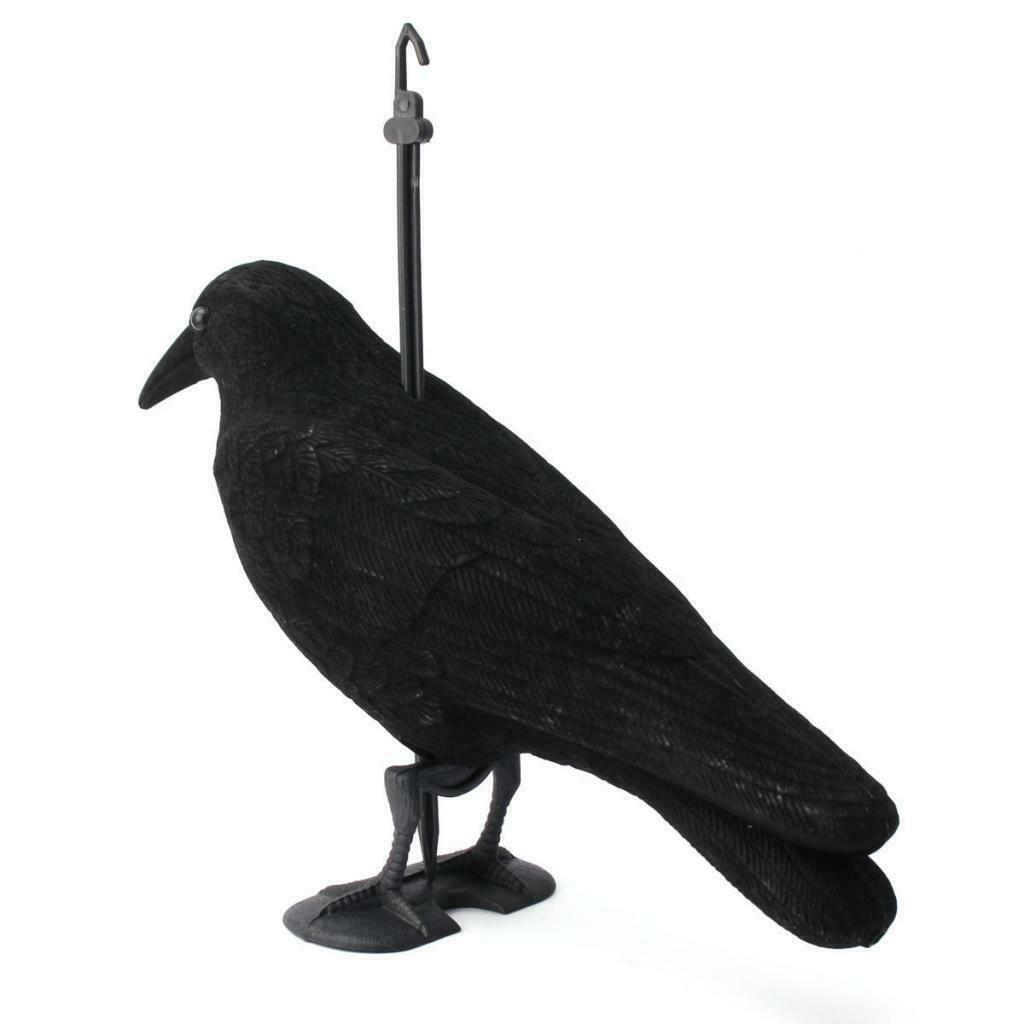 2 Pieces Artificial Garden Black Crow Full Body for Hunting Halloween Decor
