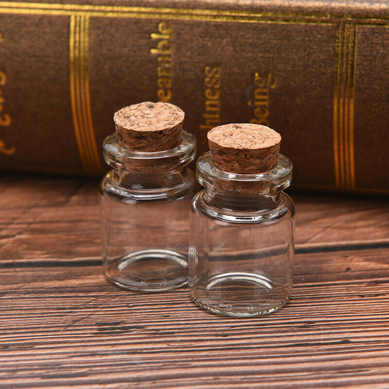 10Pcs Mini Glass Wishing Bottle with Cork Bead Jewelry Containers DIY DecoratiI7