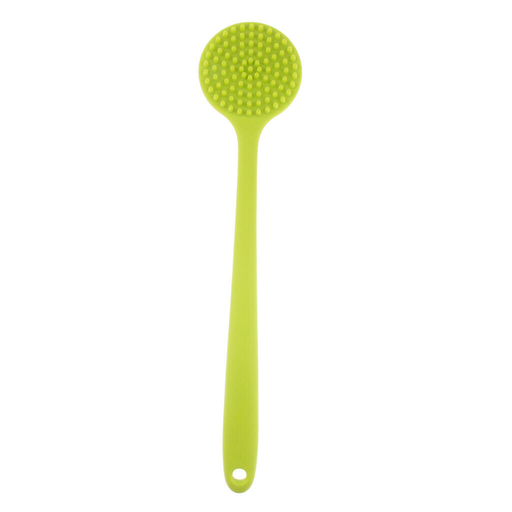 Green Soft Silicone Long Handle Bath Body Brush Exfoliator Exfoliating Tool