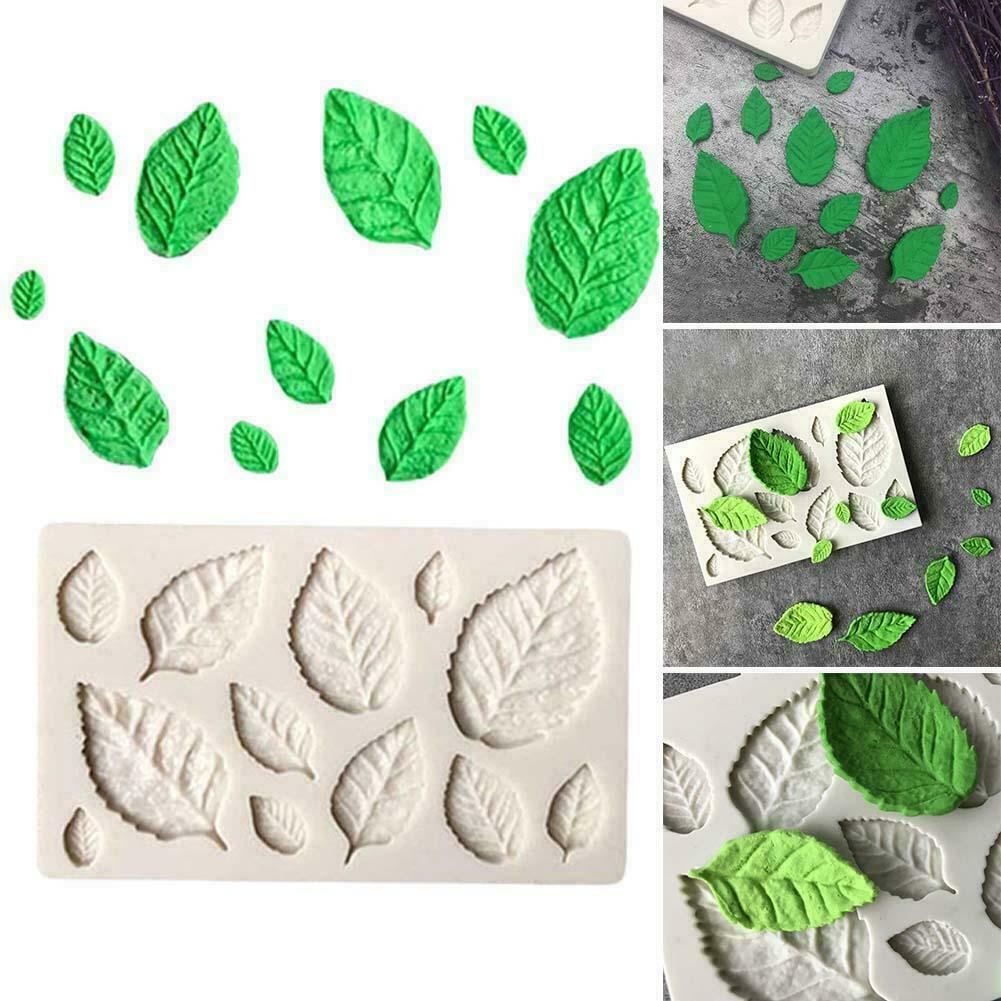 Silicone Rose Leaves Embellisment Fondant Mould Cake Decor Sugar Chocolate Mold