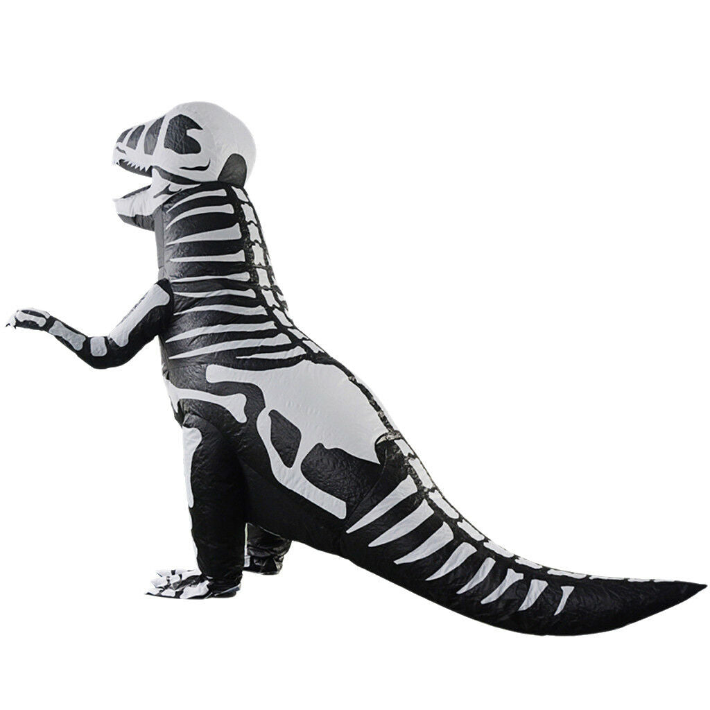 Halloween Skeleton Inflatable Dinosaur Costume T Rex Fancy Dress Jumpsuit
