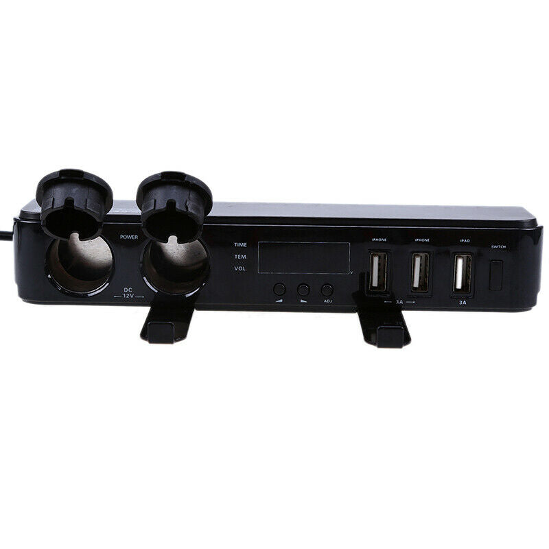 Car Cigarette Lighter Socket Splitter Multiple USB Charger Power Adapter Black