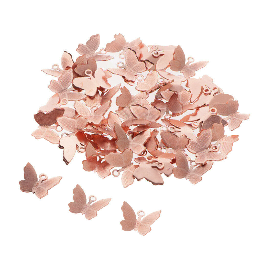 50pcs Butterfly Charms B Pendants for Key Chain Earring DIY Bags Purse Decor