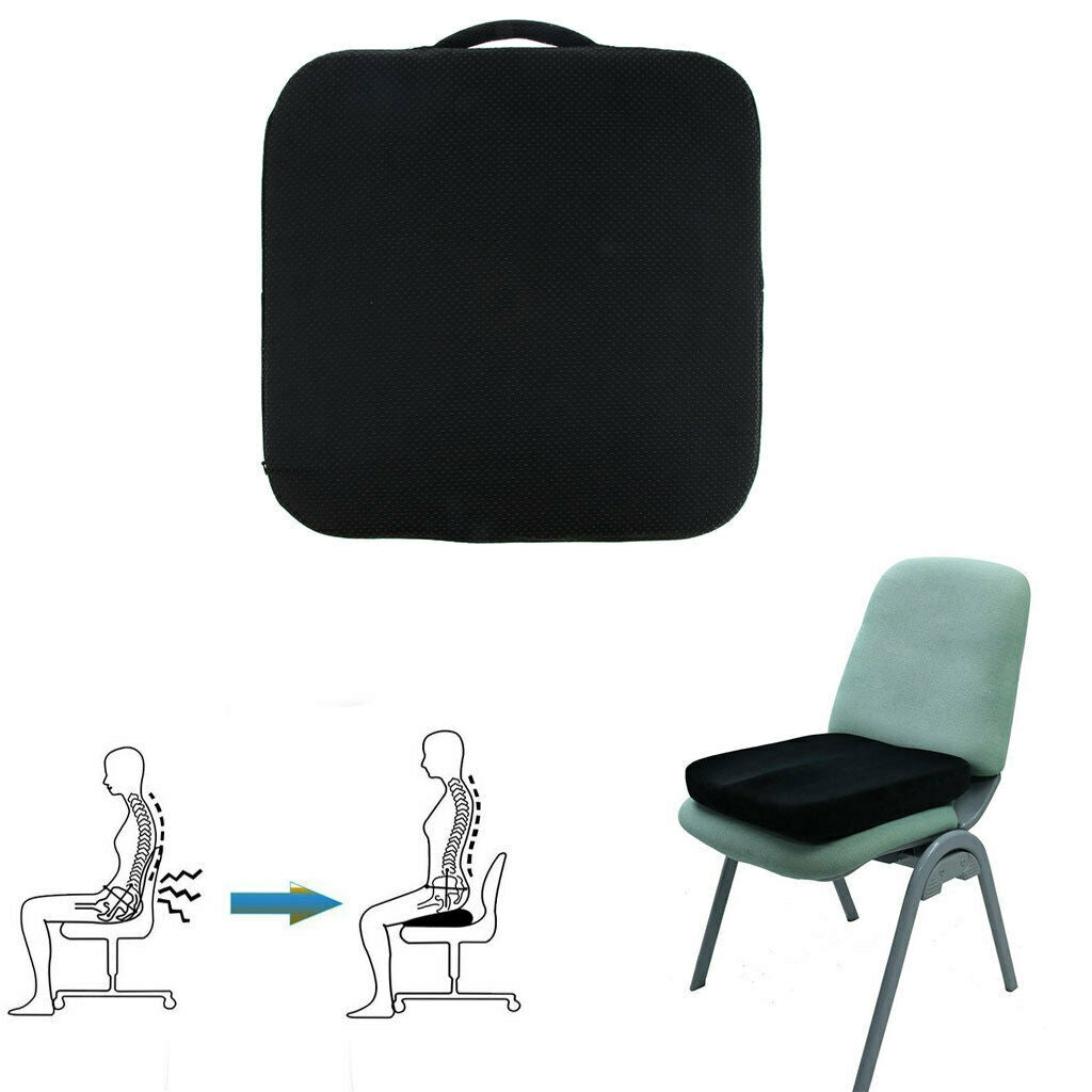 Portable Memory Foam Square Seat Chair Cushion with Carry Handle for Home