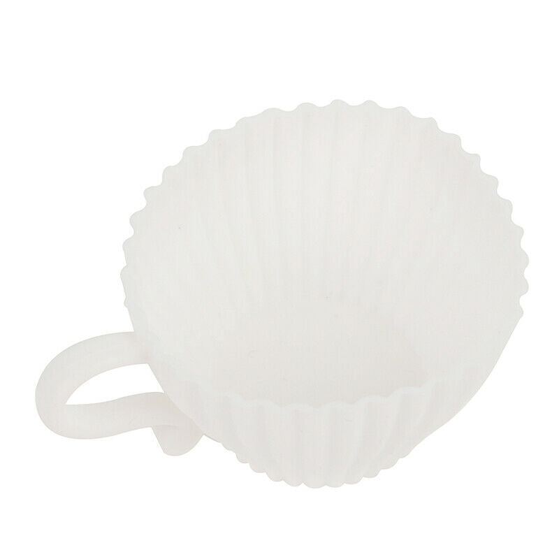 4Set Silicone Cupcake Cups Muffin Baking Cake Tea Teacup Mold Baking Suppl FdDF