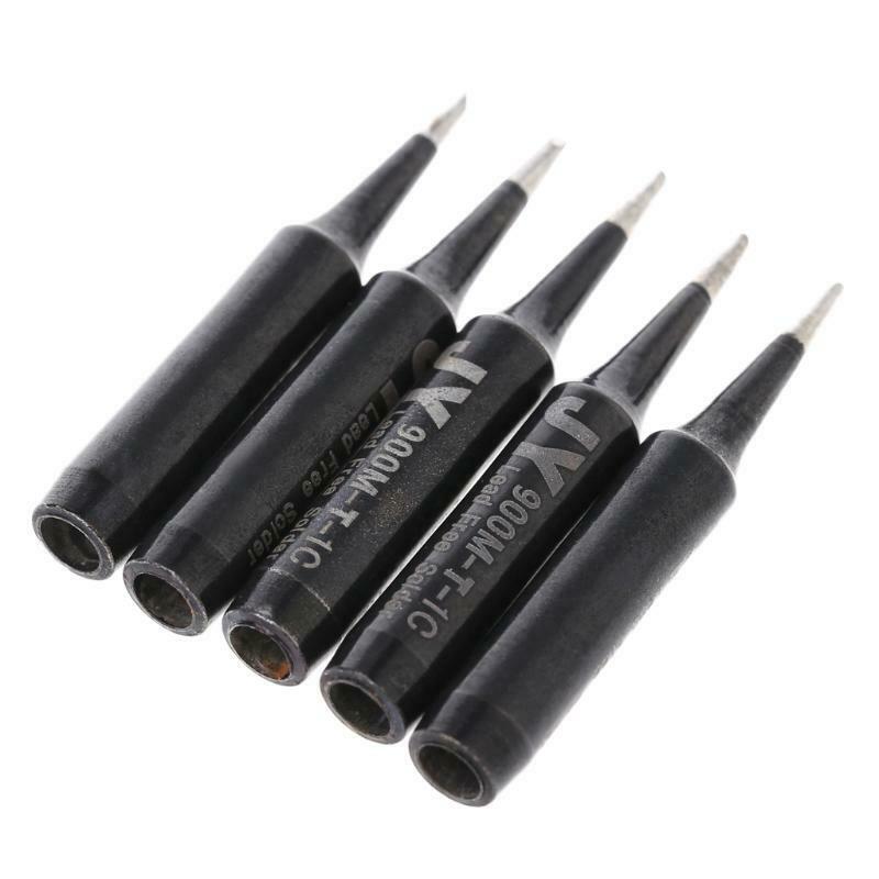 5 Pcs 900M-T-1C Copper Replacement Bevel Style Soldering Iron Solder Tip For 936