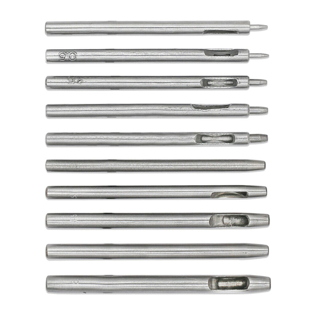 10Pcs Steel Leather Hollow Punch 0.5mm-5mm for Round Hollow Soft Material Tools