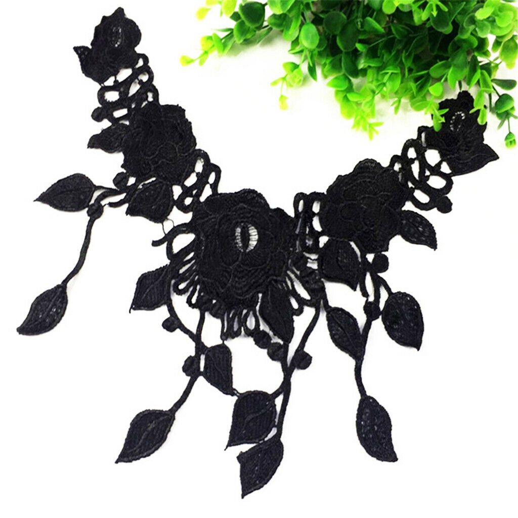 Tassle Embroidered Lace Patches for Wedding Dress Applique Collar Decor