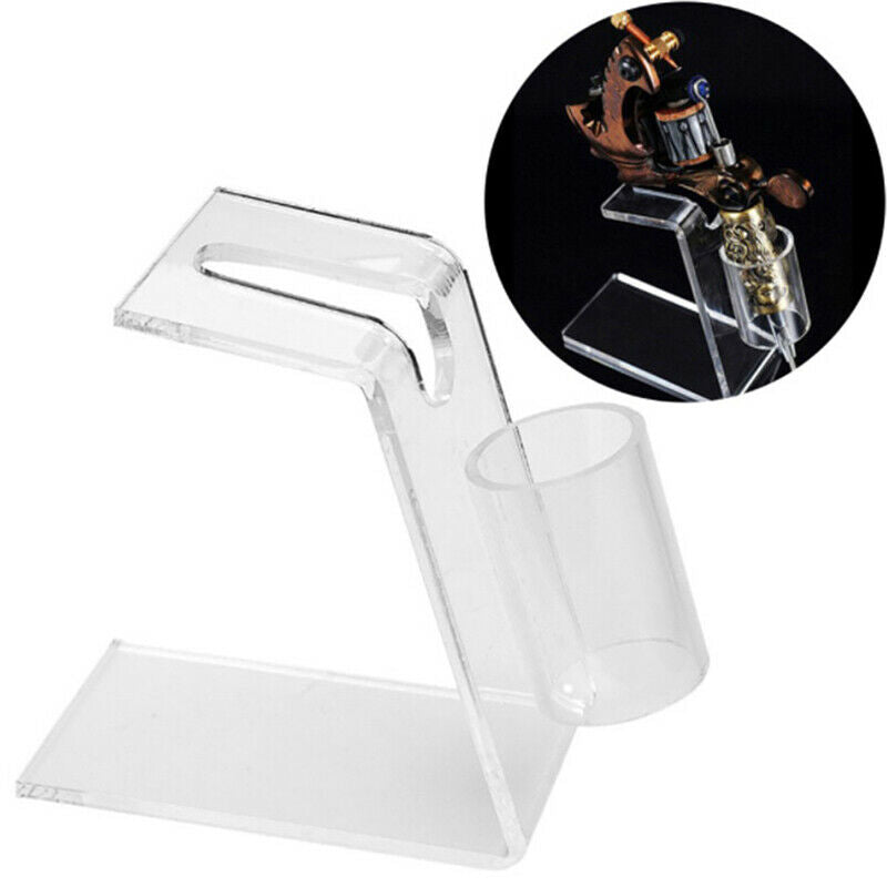 1×Cear Acrylic Tattoo Machine Pen Holder Stand Tattoo Gun Supply Rack Org.l8
