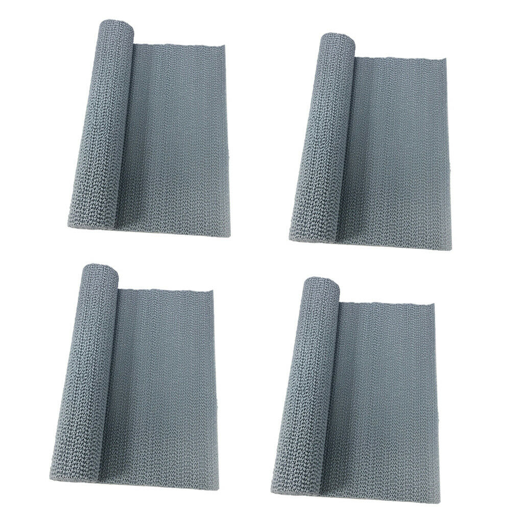 4 Rolls PVC Cabinet Shelf Drawer Liner Non-Adhesive Waterproof Non-Slip Mat for