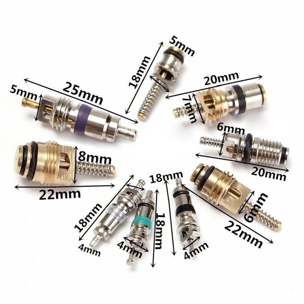 134Pcs A/C Car Automotive Air Conditioning Valve Core Car Tire Assortment R134A