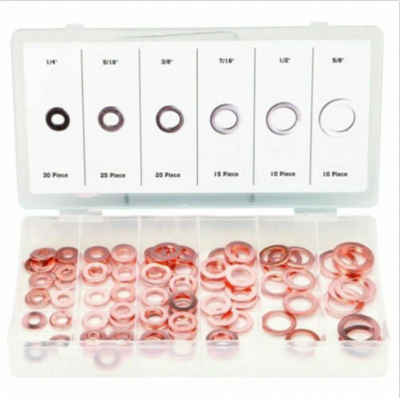 110 Pcs Copper Gasket Classification Heavy-Duty Sae Oil Brake Clutch Line Seals