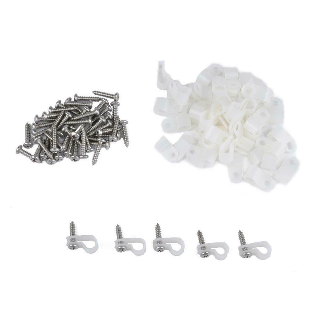 200Pack White Rope Light Mounting Clips Holder with Stainless Steel Screw