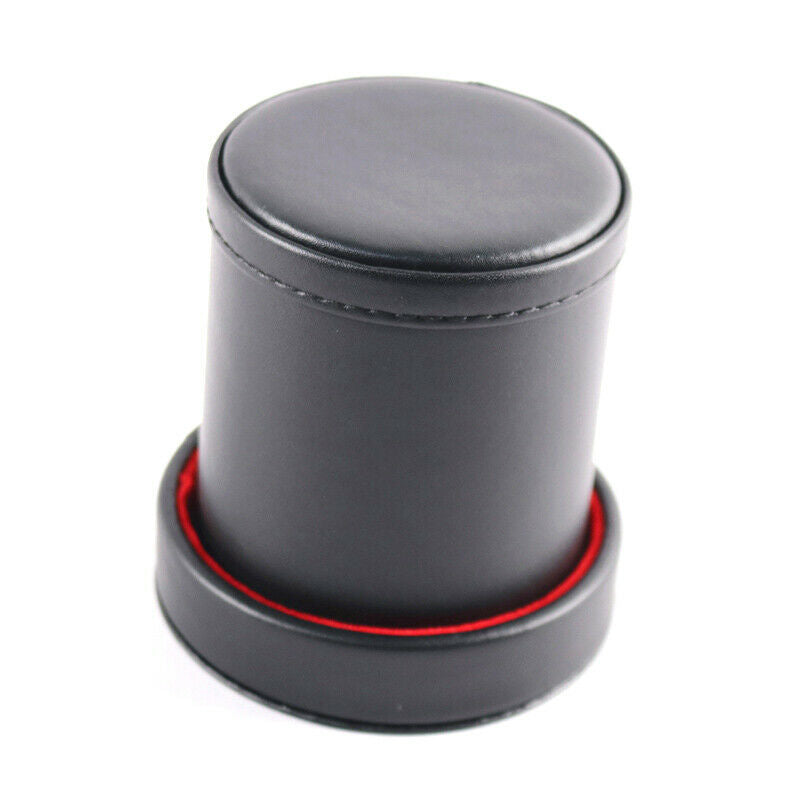 1X New Black PU Leather Flannel Mute Dice Cups With 5pcs Dices Bar Game S.l8