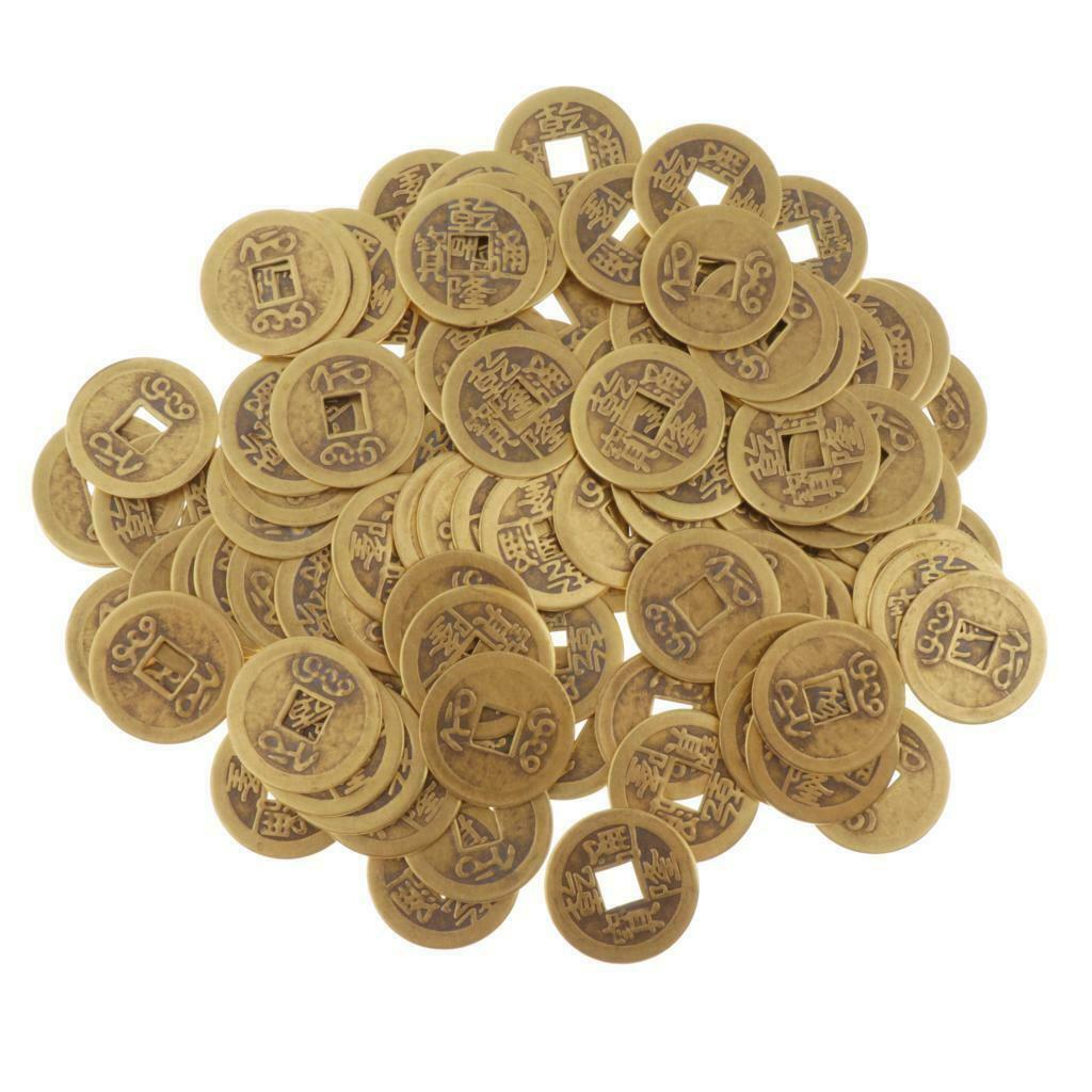 Chinese Lucky Coins Fortune Success Souvenir Decor Ornament Qianlong Copper