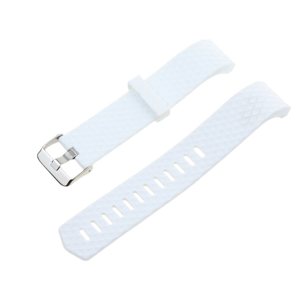 Silicone Rubber Watch Band Strap Diver's Men Lady for  Charge 2 White