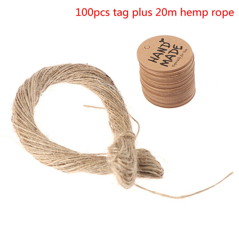 100PcsKraft Paper Hang Tag Handmade pattern Label For Gift Tagging Packag.l8