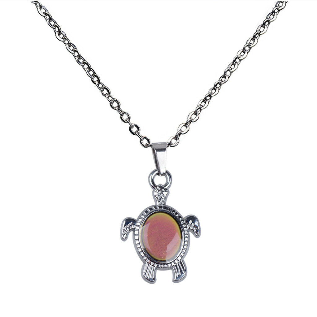 Cute Tortoise Animal Pendant Color Change Mood Feeling Charms Chain Necklace
