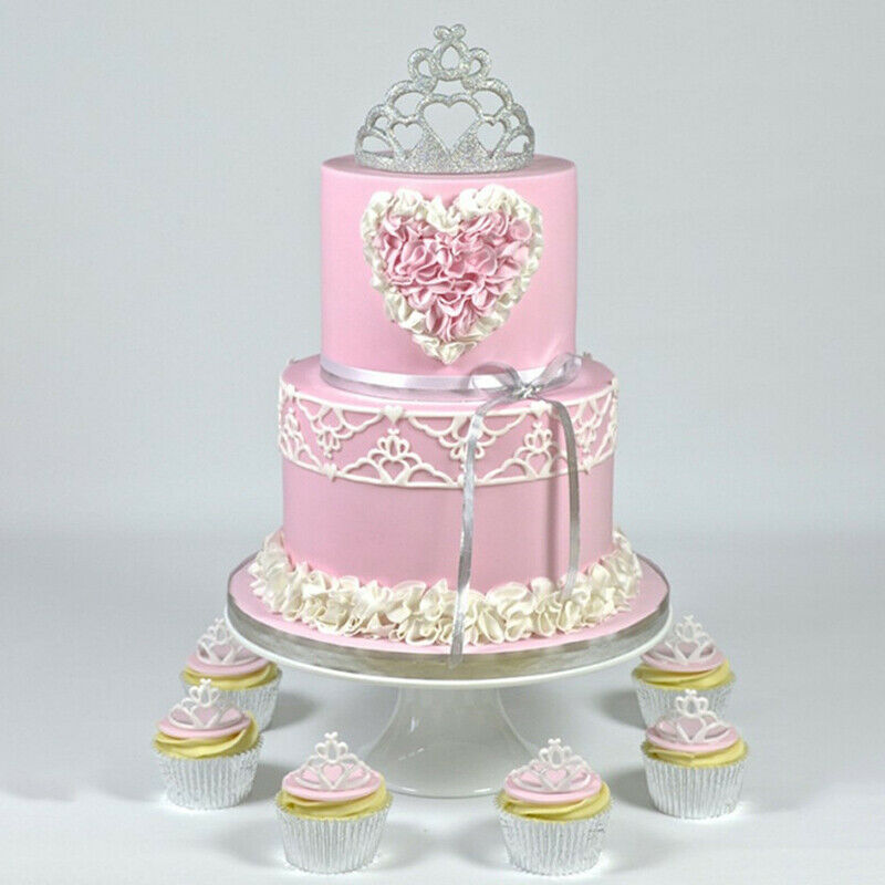 2pcs Crown Plastic Fondant Cutter Cake Mold Fondant Cupcake Decorating To.l8