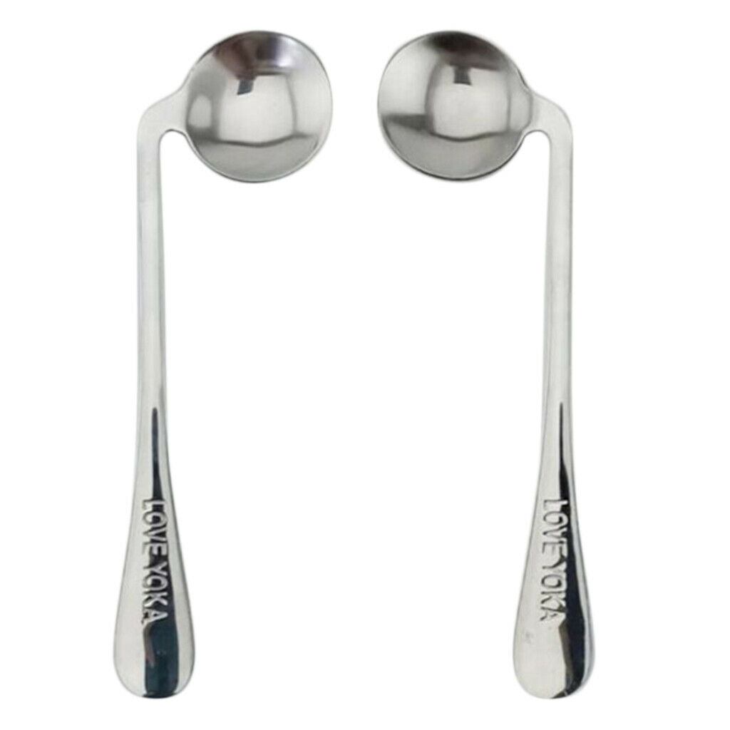 2x Stainless Steel Left/Right Angled Spoon for Disabled Independent Eating