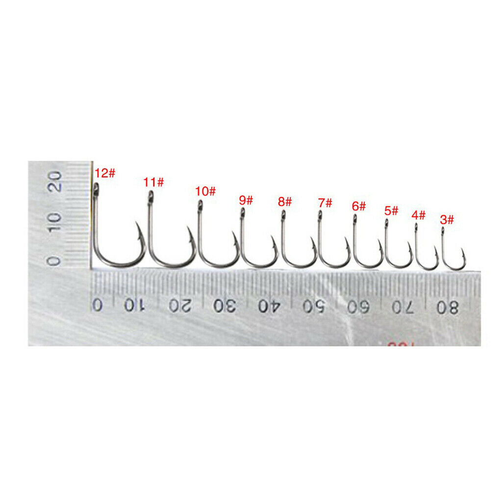 300pcs High-carbon Steel Barbed Fishing Hook Kit 3-12# Jig Big Hook Tackle