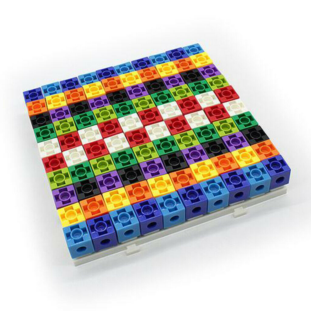 100pcs 10 Colors Multilink Linking Counting Cubes Snap Blocks Education Math