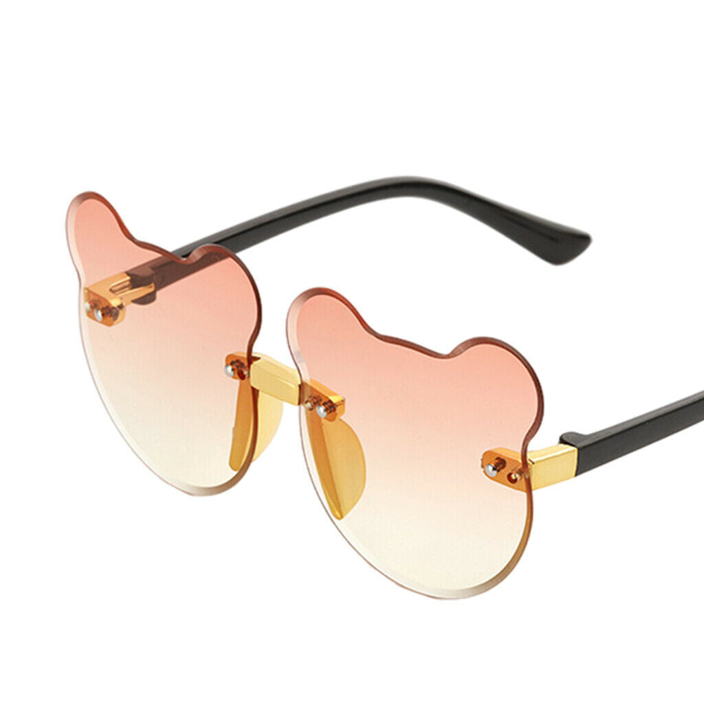 2pcs Cat Ear Sunglasses Rimless Decor Boys Girls UV Protection Glasses Gift
