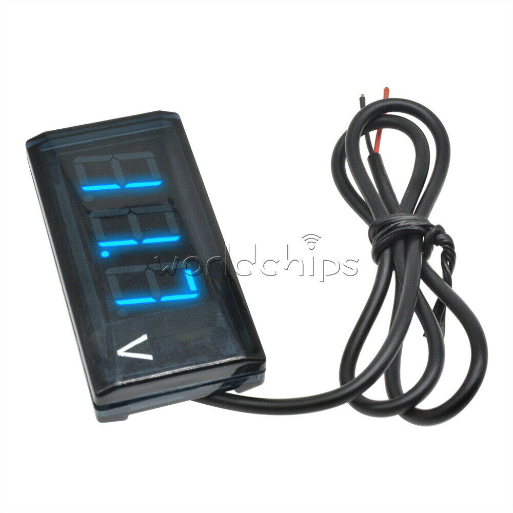 Blue Car Motocycle 12V Digital LED Display Voltmeter Voltage Gauge Panel Meter