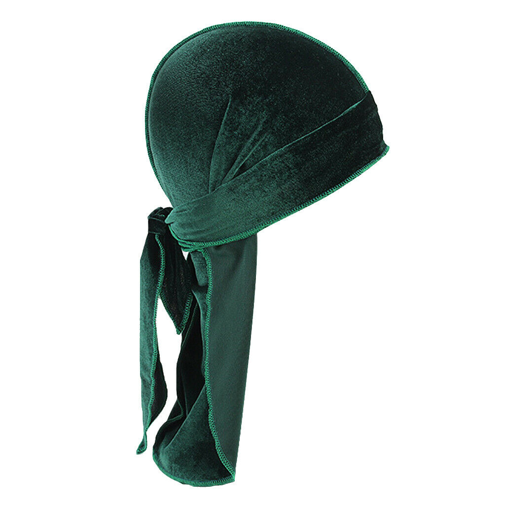 5pcs Women Mens Fashion Velvet Bandana Hat Durag Muslim Headwrap Chemo Hat