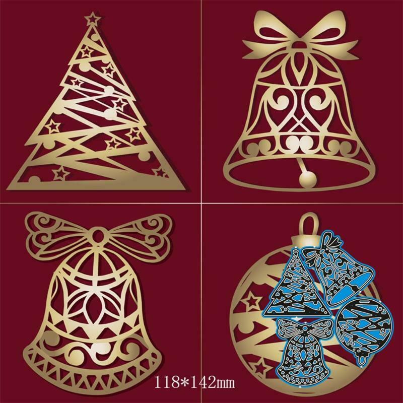 Christmas Bells Tree Metallic Cutting Die Creative Embossing Script Die Stencil