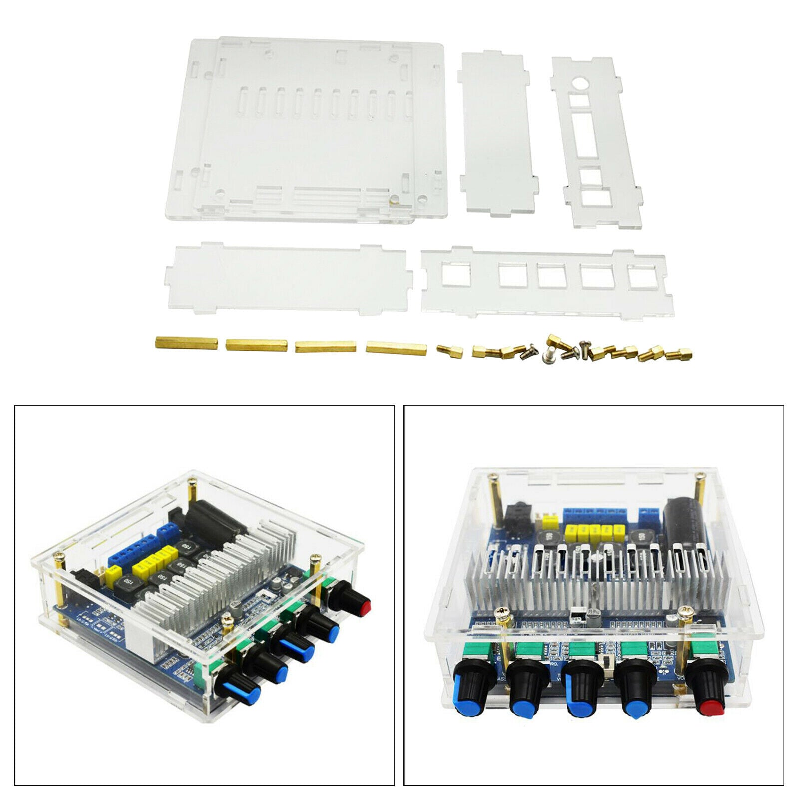 5.0 100W+50W+50W 2.1 Digital Audio Amplifier Board AMP Subwoofer Dustproof Case