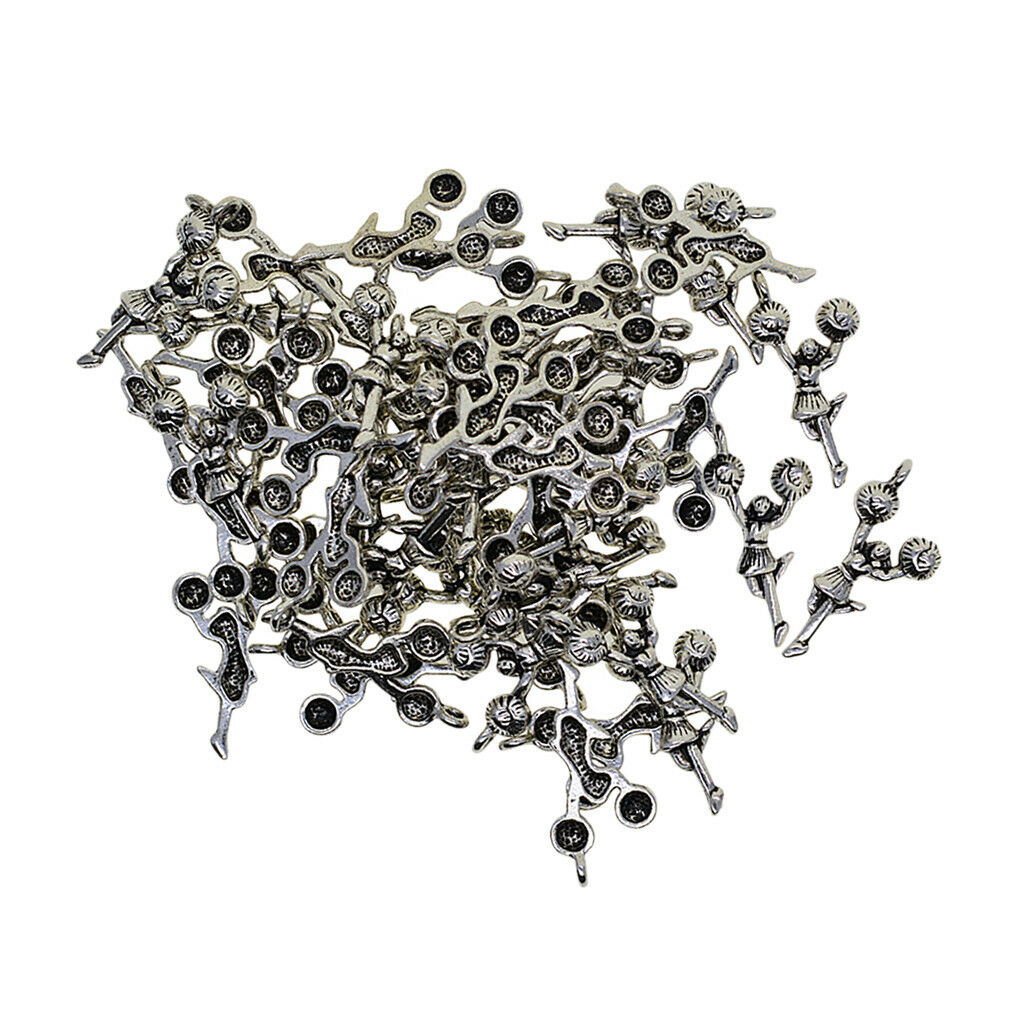 50pcs Cheerleaders Alloy Pendants Charms for DIY Bracelet Necklace Earrings