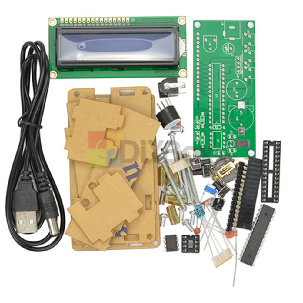 LCD1602 5V Multifunctional Backlight Electronic Clock DIY Kits With Acrylic Case
