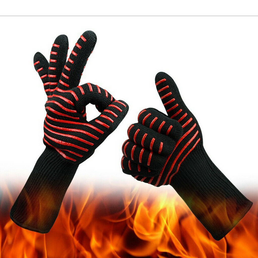 Heavy Duty Oven Mitts Microwave Stove Gloves Hands Fingers Mitten Protectors