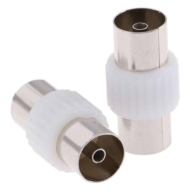 2pcs Female to Female Antennas TV Plug Jack RF Coaxial Adapter .l8