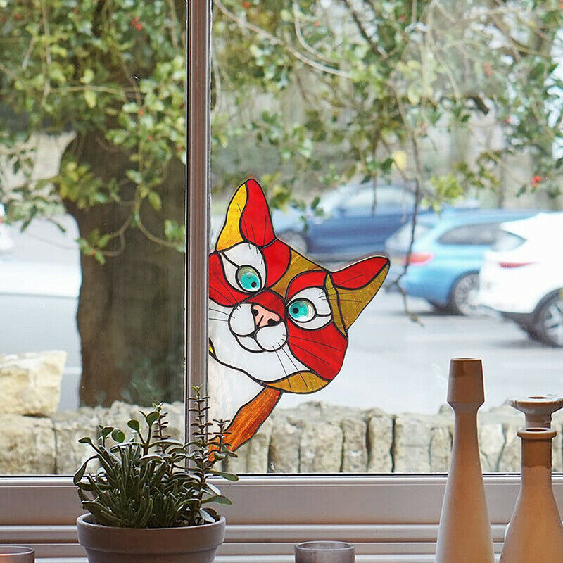 7Pcs/set Creative Fun Pet Stickers Cute Cartoon Cat Wall Stickers Home Car De Kt
