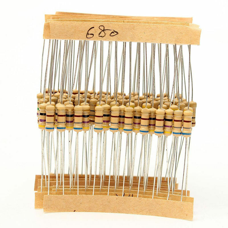 1Ω~10MΩ 1/2W 100 Values Assorted Carbon Film Resistors Assortment Kit 1000pcs