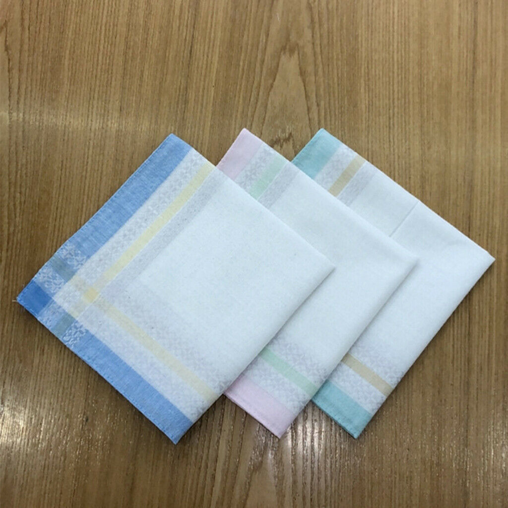 24Pcs Pure Cotton Plaid Handkerchiefs Unisex Pocket Wedding Party Hankie Lot