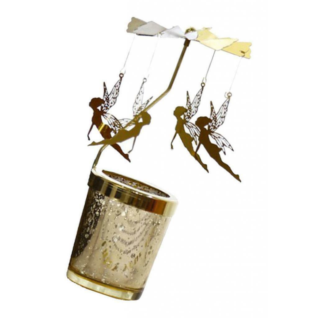 2 Pieces Rotating Metal Candle Holder Elf Candlestick DIY New Year Gifts