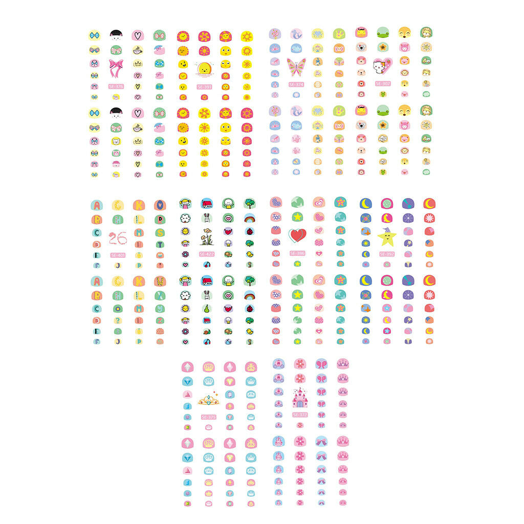 10x Moon Nail Art Stickers Boys Girls Adults Tips Decals for Phone Clothes