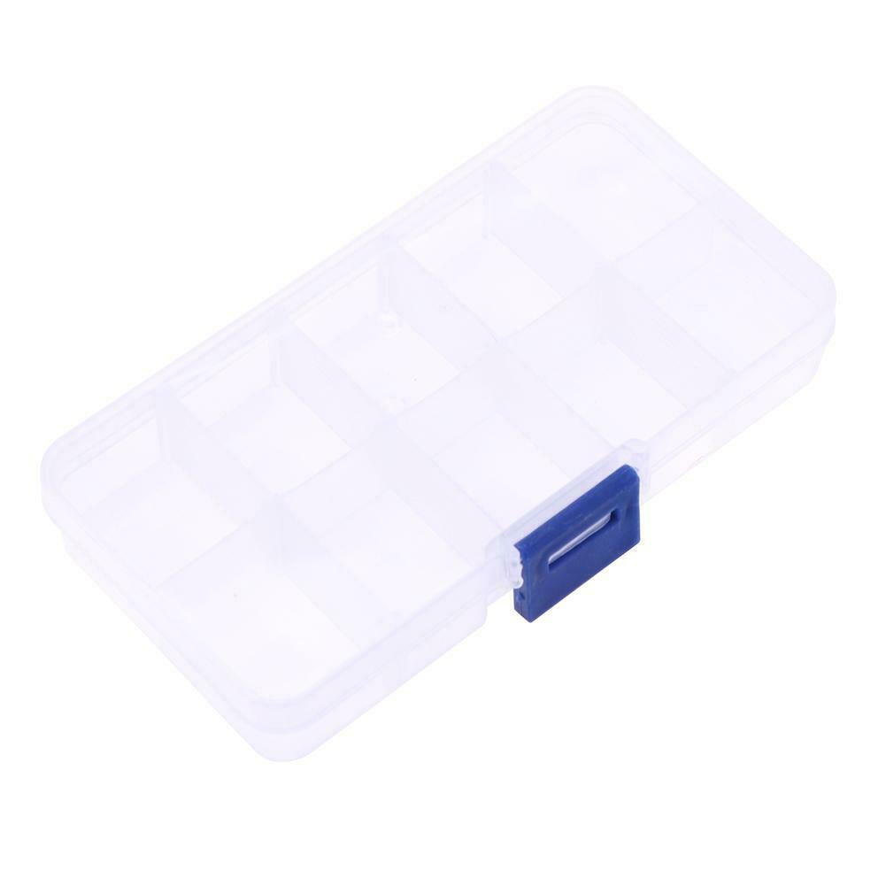 10plaids Detachable Storage Boxes Plastic Transparent Makeup Jewelry Box @
